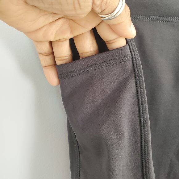 Yuna Fashion Pocket Sheer Slits Gray Workout Athleisure Leggings L/XL - Picture 5 of 8